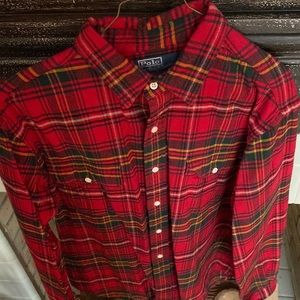 Ralph Lauren polo long sleeve 100% cotton flannel shirt